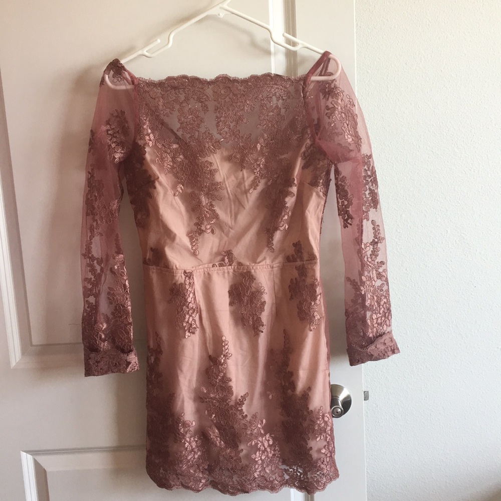 Dusty Rose Lace Dress